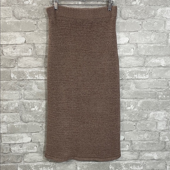 Becaal Tan Sweater Knit Pencil Skirt - Picture 1 of 4
